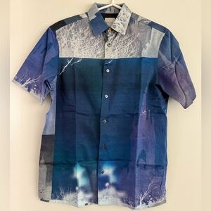 Paul Smith Blue and Purple Graphic Button Down Shirt